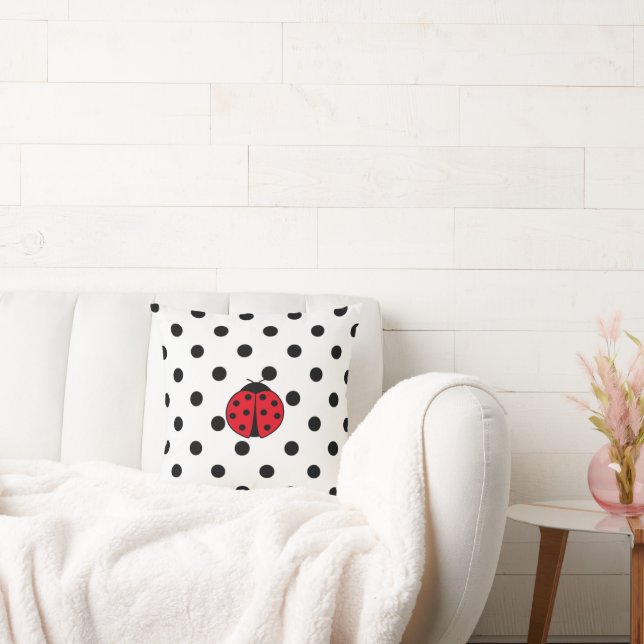 Ladybugs and polka dots     cushion (Couch)