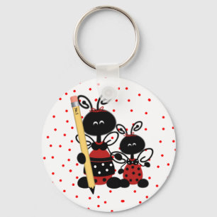 Ladybugs and Polka Dots Teacher's Key Chain