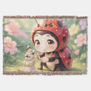 Ladybugs and the Hidden Nectar Kingdom.7 Throw Blanket