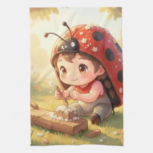 Ladybugs and the Hidden Nectar Kingdom Tea Towel