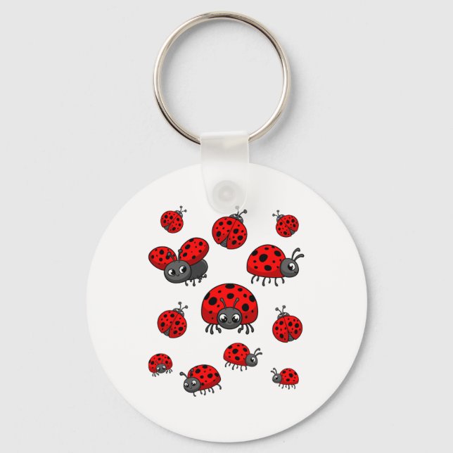 Ladybugs Art For Boy Girl Kid Toddler Insect Ladyb Key Ring (Front)