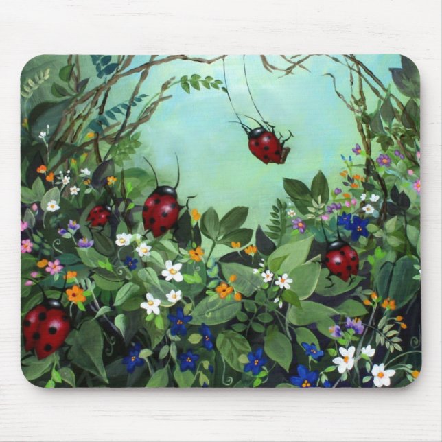 Ladybugs At Play Mousepad (Front)