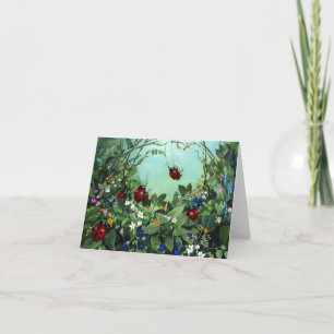 Ladybugs At Play Note Card