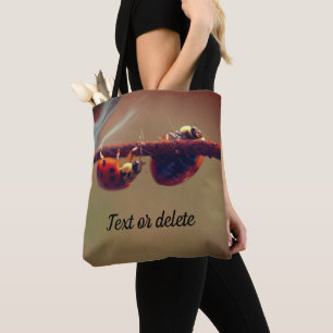 Ladybugs Balancing Close Up Personalised Tote Bag