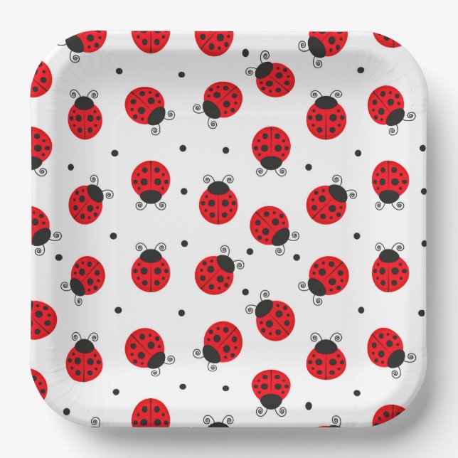 Ladybugs Birthday Party Paper Plate (Front)