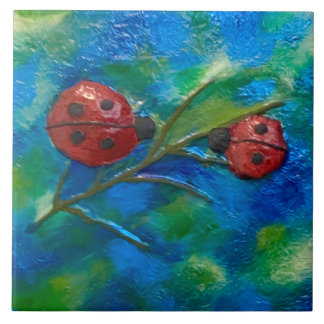 Ladybugs Ceramic Tile
