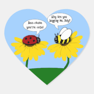 Ladybug's Crush on a Bumble Bee Stickers