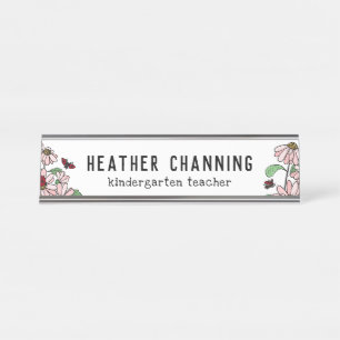Ladybugs & Daisies Teacher Desk  Name Plate