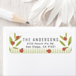 Ladybugs & Green Leaves Return Address Label