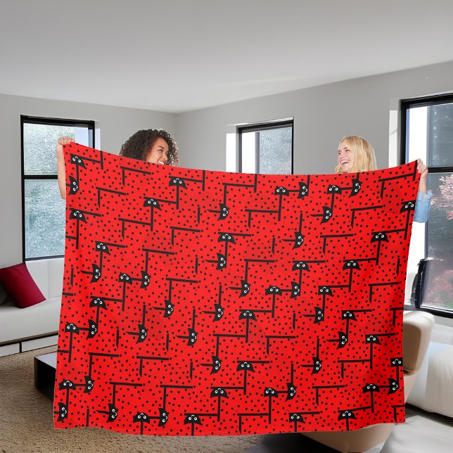Ladybugs hustle - fun ladybug pattern fleece blanket (Creator Uploaded)