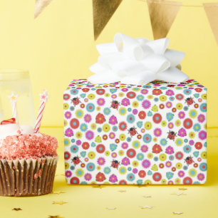 Ladybugs in the Garden Amongst the Flowers Wrapping Paper