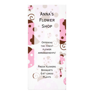 Ladybugs (Ladybirds, Lady Beetles) - Pink Brown Rack Card