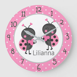 Ladybugs Large Clock