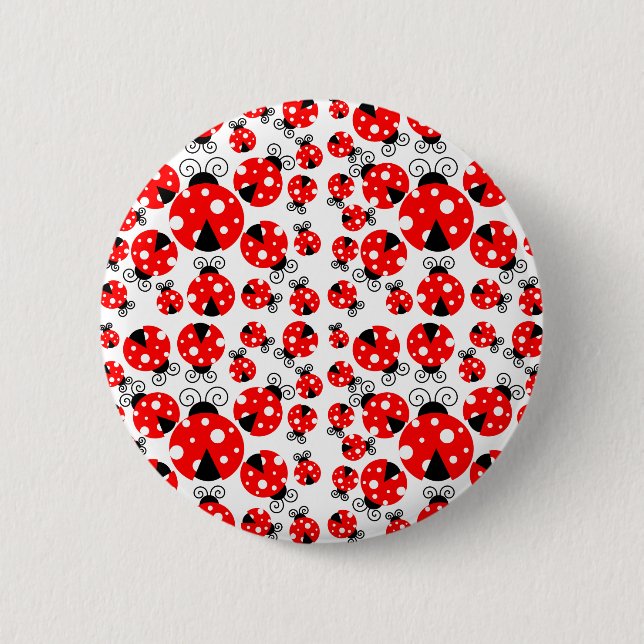 ladybugs lucky 6 cm round badge (Front)
