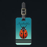 Ladybugs Luggage Tag<br><div class="desc">This design features a pattern of ladybugs on a blue/green gradient background.</div>