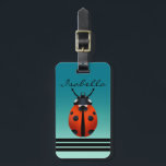 Ladybugs Luggage Tag<br><div class="desc">This design features a pattern of ladybugs on a blue/green gradient background.</div>