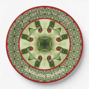 Ladybugs Nature Art Personalised Party  Paper Plate