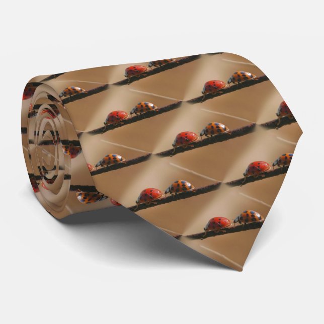 Ladybugs On A Fence Nature Tie (Rolled)