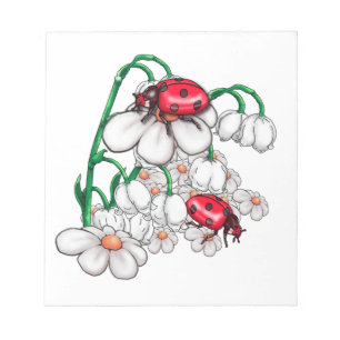 ladybugs on flors notepad