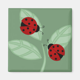 Ladybugs on Leaves Magnet