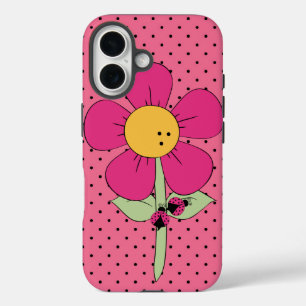 Ladybugs On  Polka Dots iPhone 16 Case