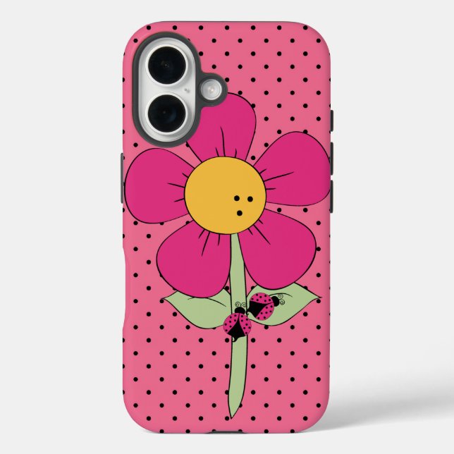 Ladybugs On  Polka Dots Case-Mate iPhone Case (Back)