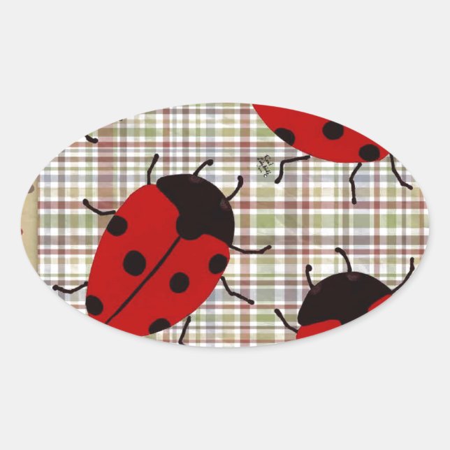 LADYBUGS OVAL STICKER (Front)
