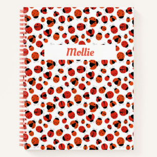 Ladybugs Pattern Customisable Spiral Notebook