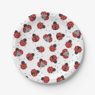Ladybugs pattern paper plate