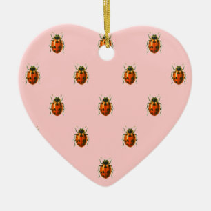 Ladybugs Pattern with customisable Name Jessica Ceramic Ornament
