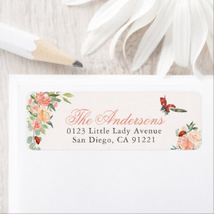Ladybugs & Roses Return Address Label