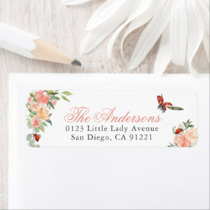 Ladybugs & Roses Return Address Label
