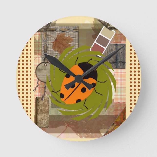 LADYBUGS ROUND CLOCK (Front)