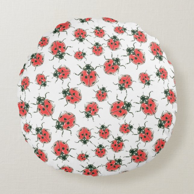 Ladybugs Round Cushion (Front)
