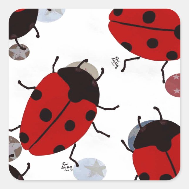 LADYBUGS SQUARE STICKER (Front)