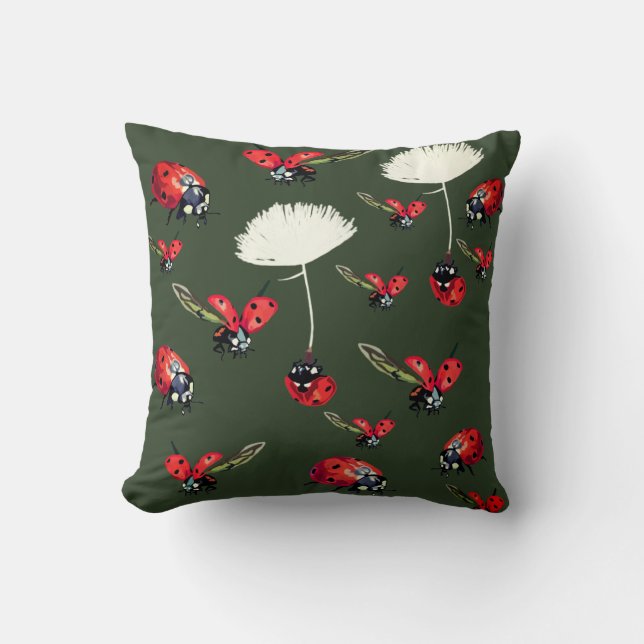 Ladybugs Throw Cushion (Front)