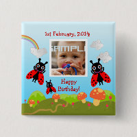 Ladybugs wishing happy birthday with photo