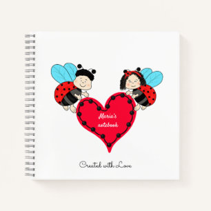 Ladybugs with heart notebook