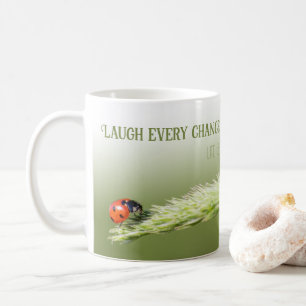 Ladybugs with motivational quote positive mindset coffee mug