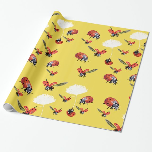 Ladybugs  Wrapping Paper (Unrolled)