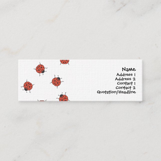 Ladybugz Pattern Mini Business Card (Front)