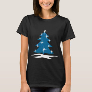 Lady's Blue Christmas Shirts Blue Tree T-Shirts