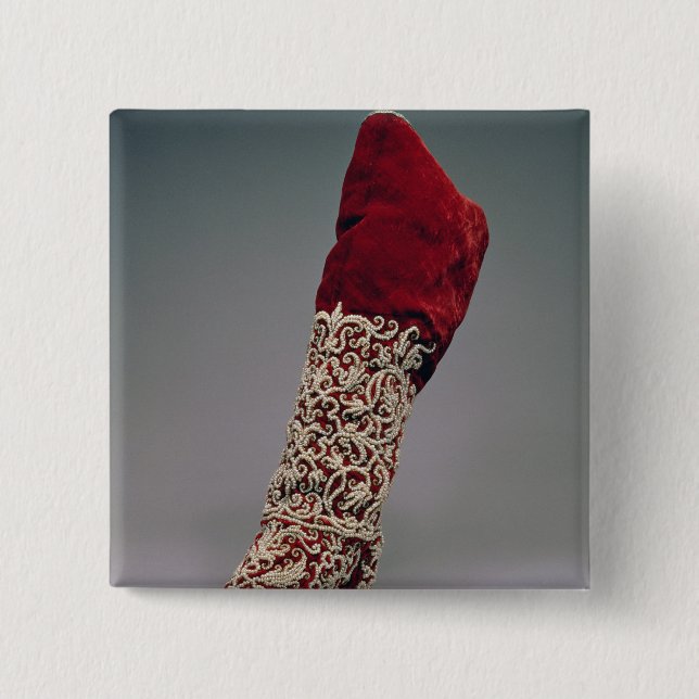 Lady's boot, 1650-1700 15 cm square badge (Front)