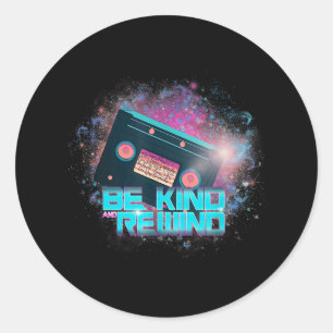 Ladys Cassette Be Kind - Out-of-this-World Classic Round Sticker