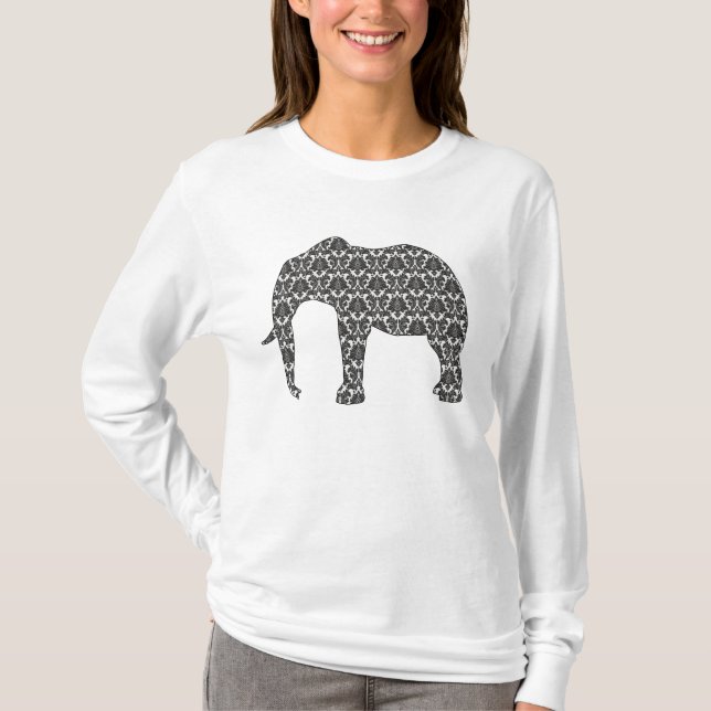 Lady's Damask Elephant Pattern Top (Front)