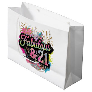 Lady's Fabulous 21st Birthday party Large Gift Bag
