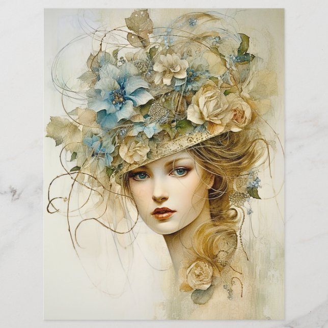 Lady's Glimpse Scrapbook Paper (Front)