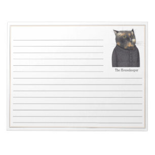 LADY'S MAID CAT 11x8.5 Notepad + Lines
