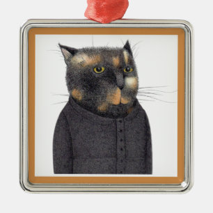 LADY'S MAID CAT Premium Square Ornament