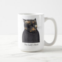 LADY'S MAID CAT Tall White Mug + Text